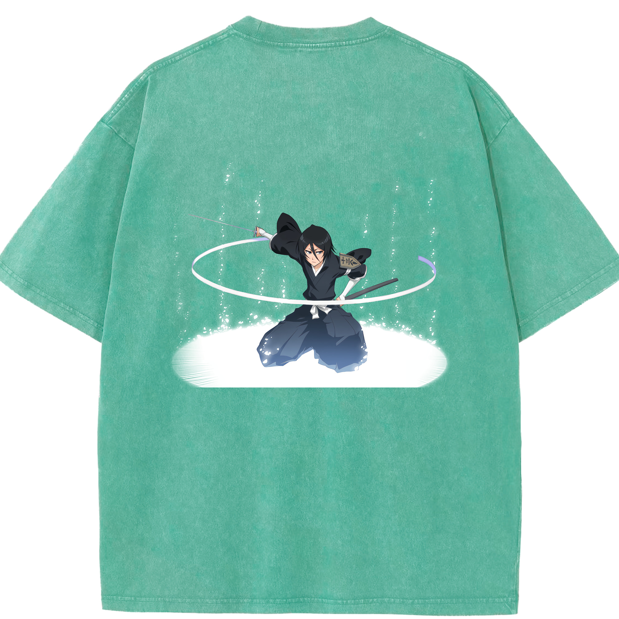 （画像用） ブリーチ 朽木ルキア BLEACH Kuchiki Rukia 綿100% ヴィンテージ風 半袖Tシャツ（背面プリント）